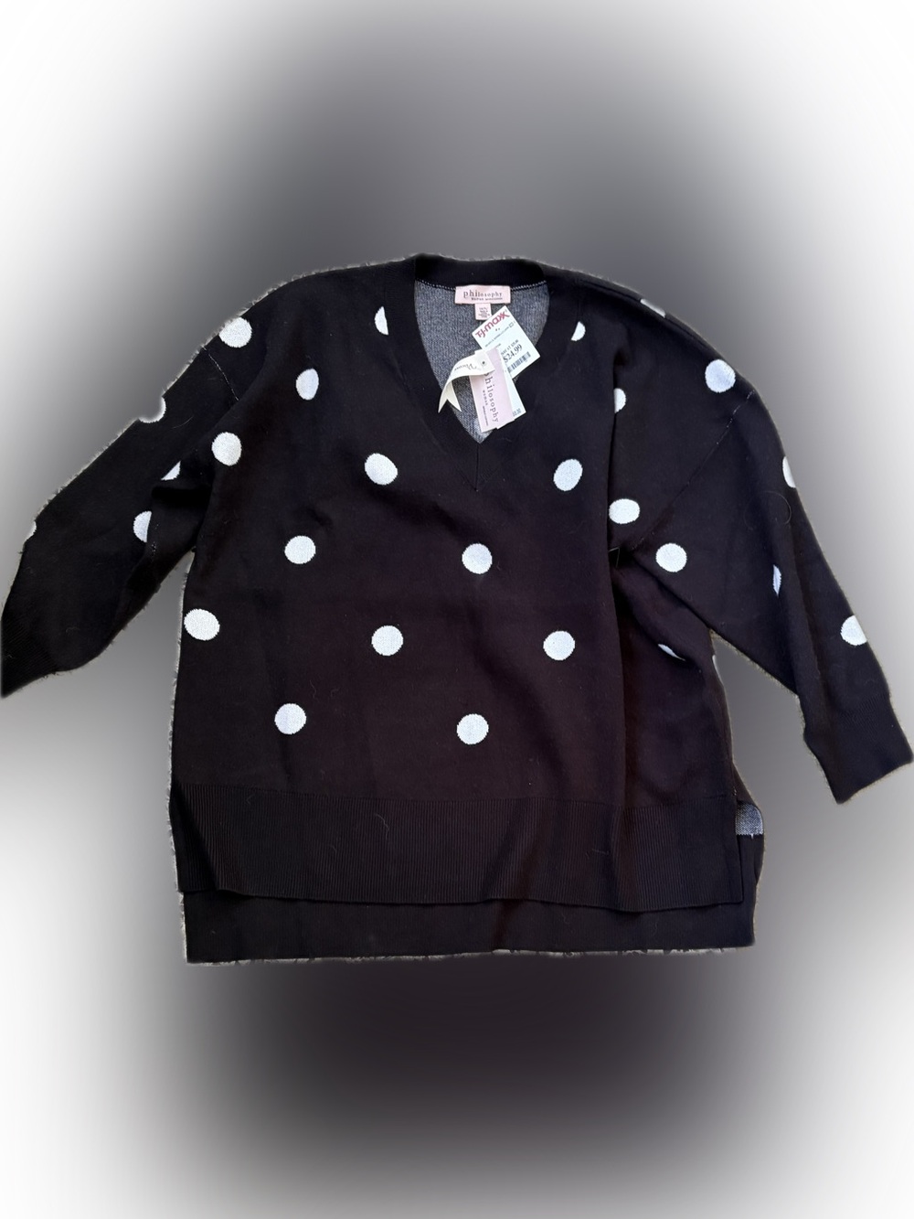 Philosophy Polka Dot V-Neck Sweater